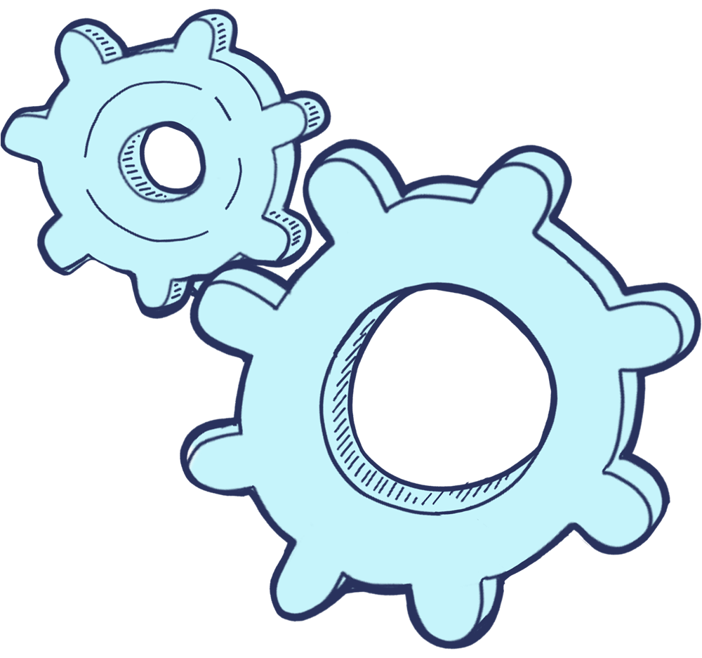 Cogs showing how it works illustration